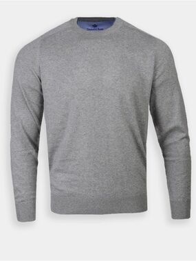 Donald Ross Men's Heather Gray 100% Merino Knit Sweater